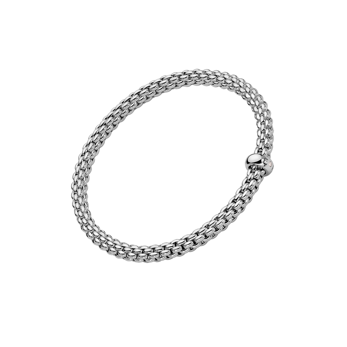 Bracciale Elastico Oro bianco con Diamante