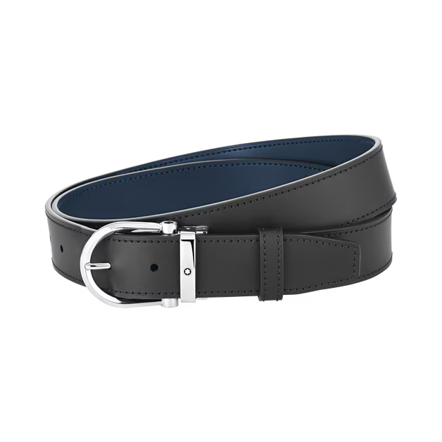 Cintura Reversibile Horseshoe 35 mm in Pelle