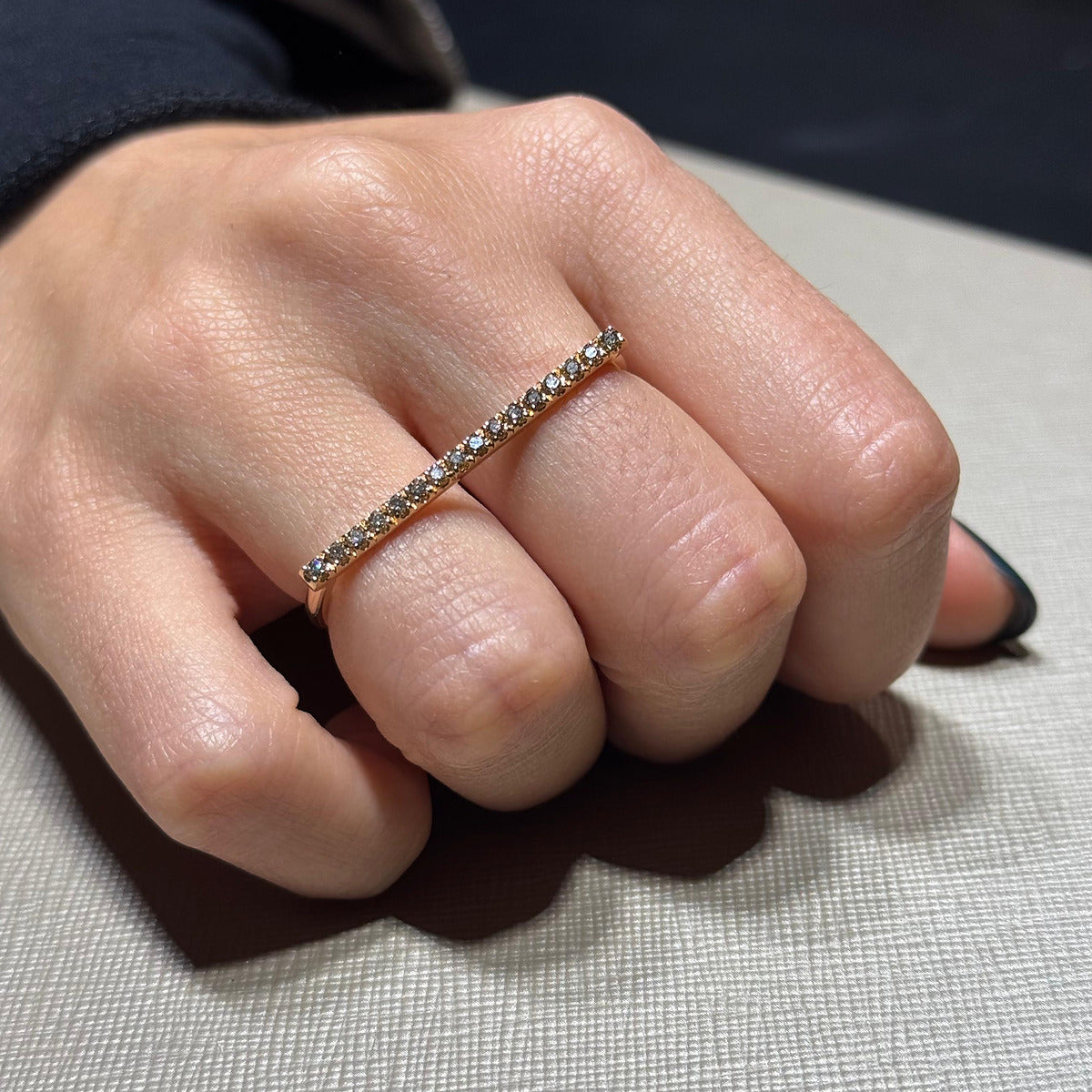 Anello Barretta Diamanti Brown