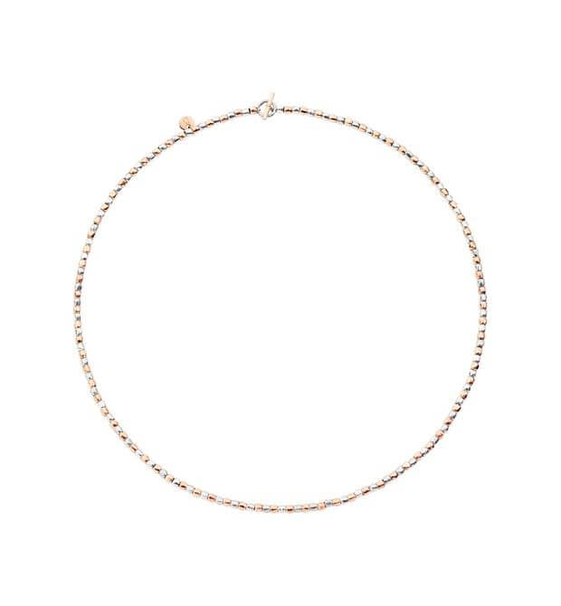 Mini Granelli Necklace in Rose Gold and Silver