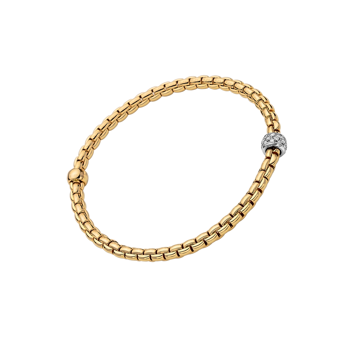 Bracciale Elastico Oro giallo con pavé di diamanti