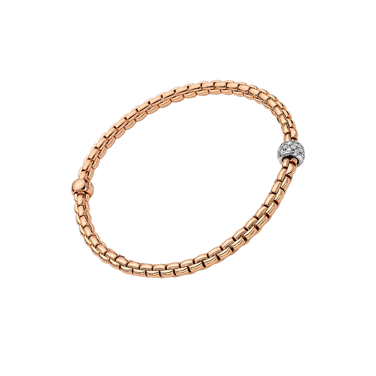 Bracciale Elastico Oro rosa con pavé di diamanti
