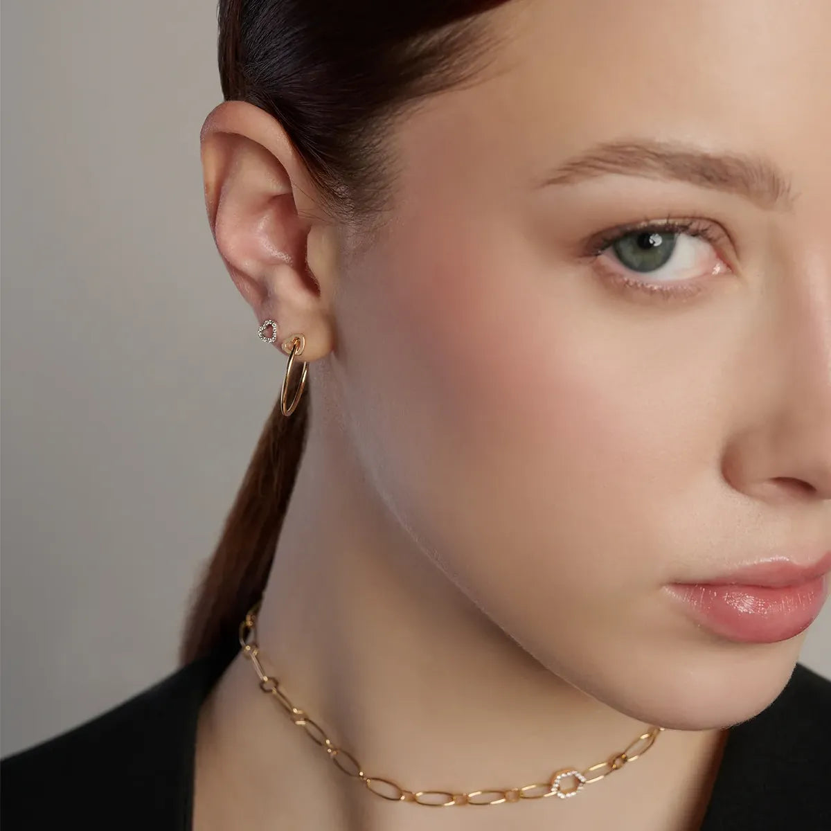 Orecchino Cuore con Diamanti