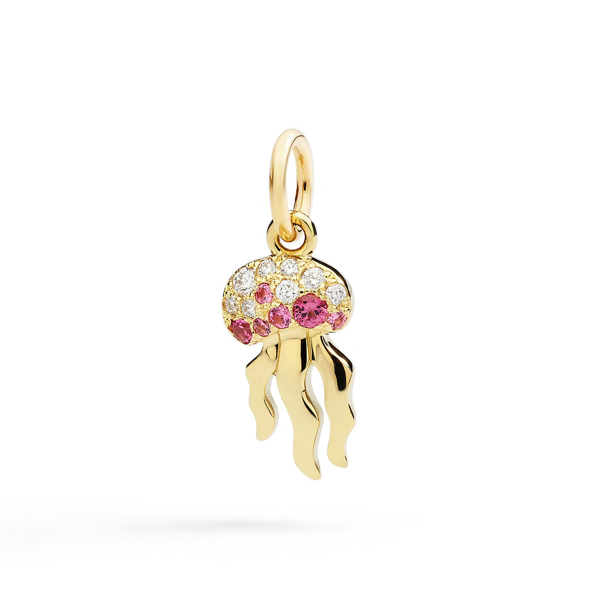 Pendentif Dodo Heart en or rose et émail blanc