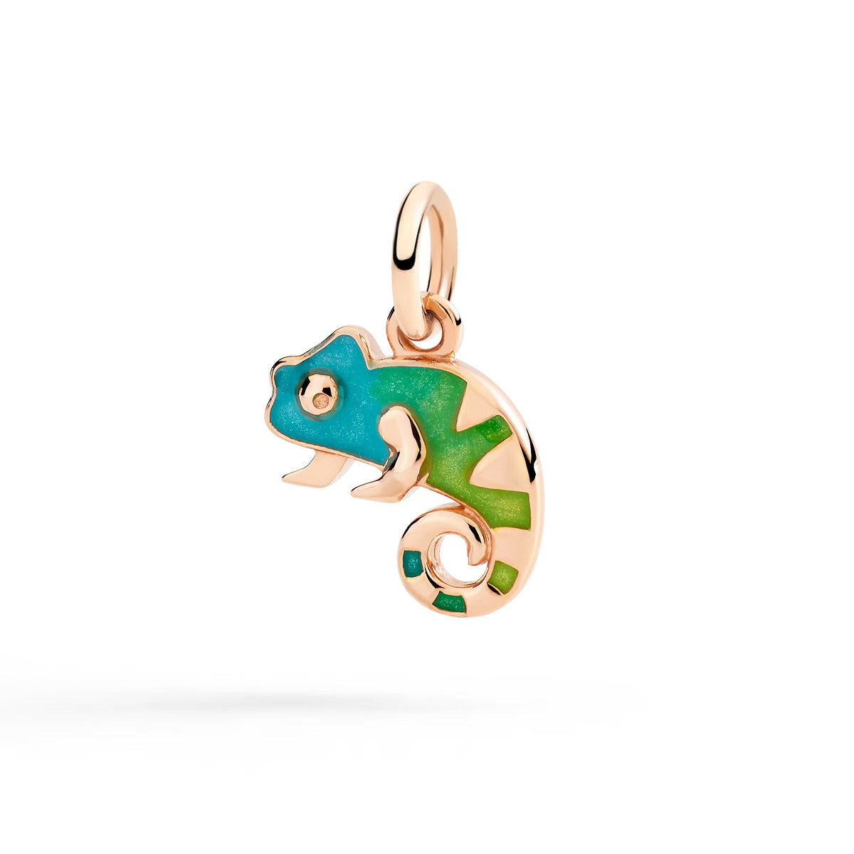 Dodo Heart Pendant in Rose Gold and White Enamel