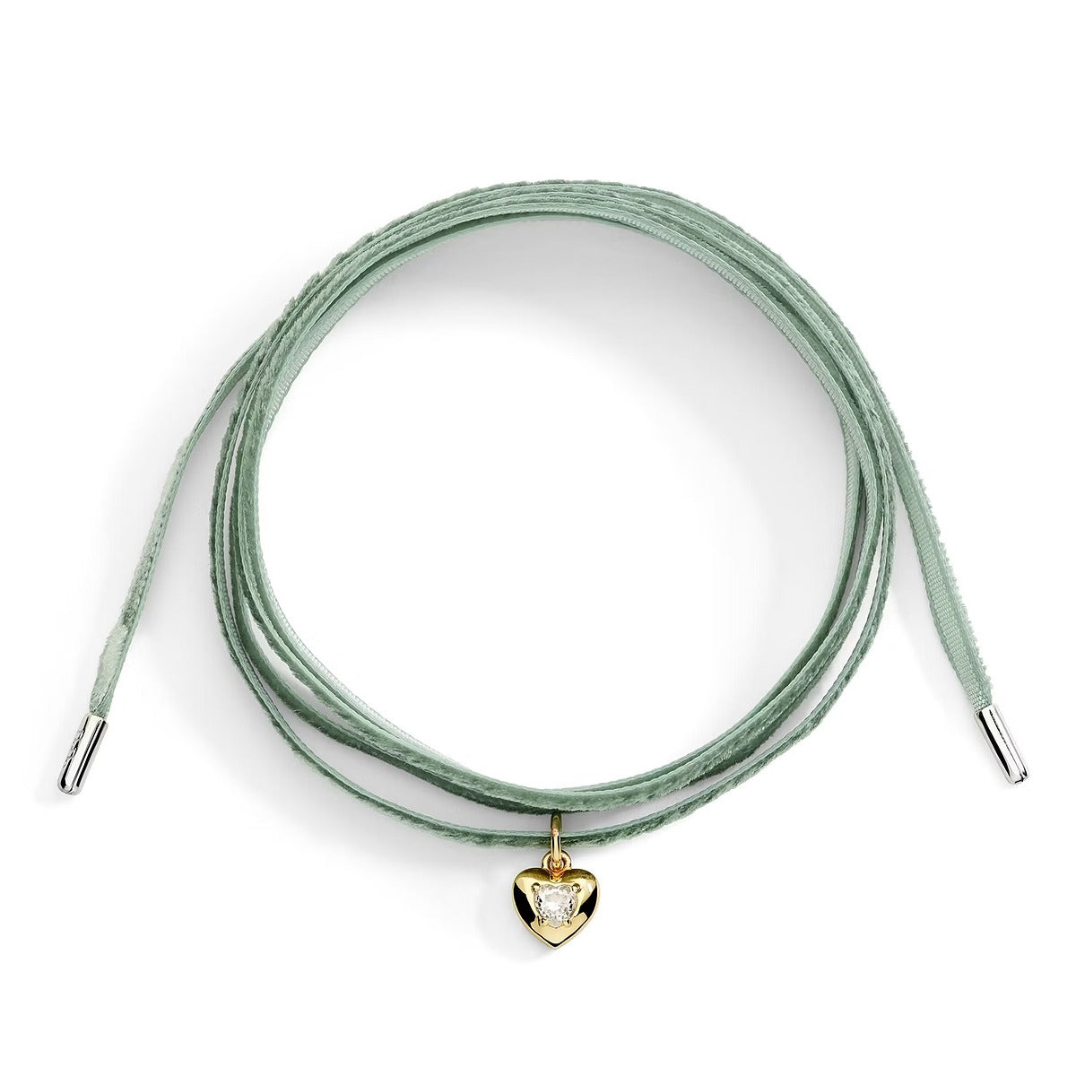 Ciondolo Cuore Oro Giallo con Zaffiro