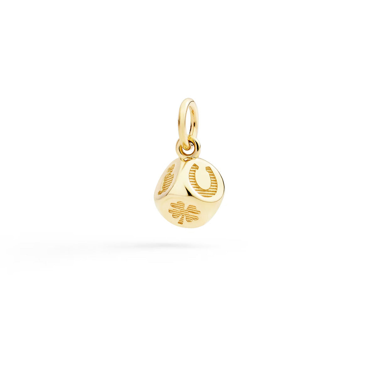 CIONDOLO DADO ORO GIALLO & TSAVORITE