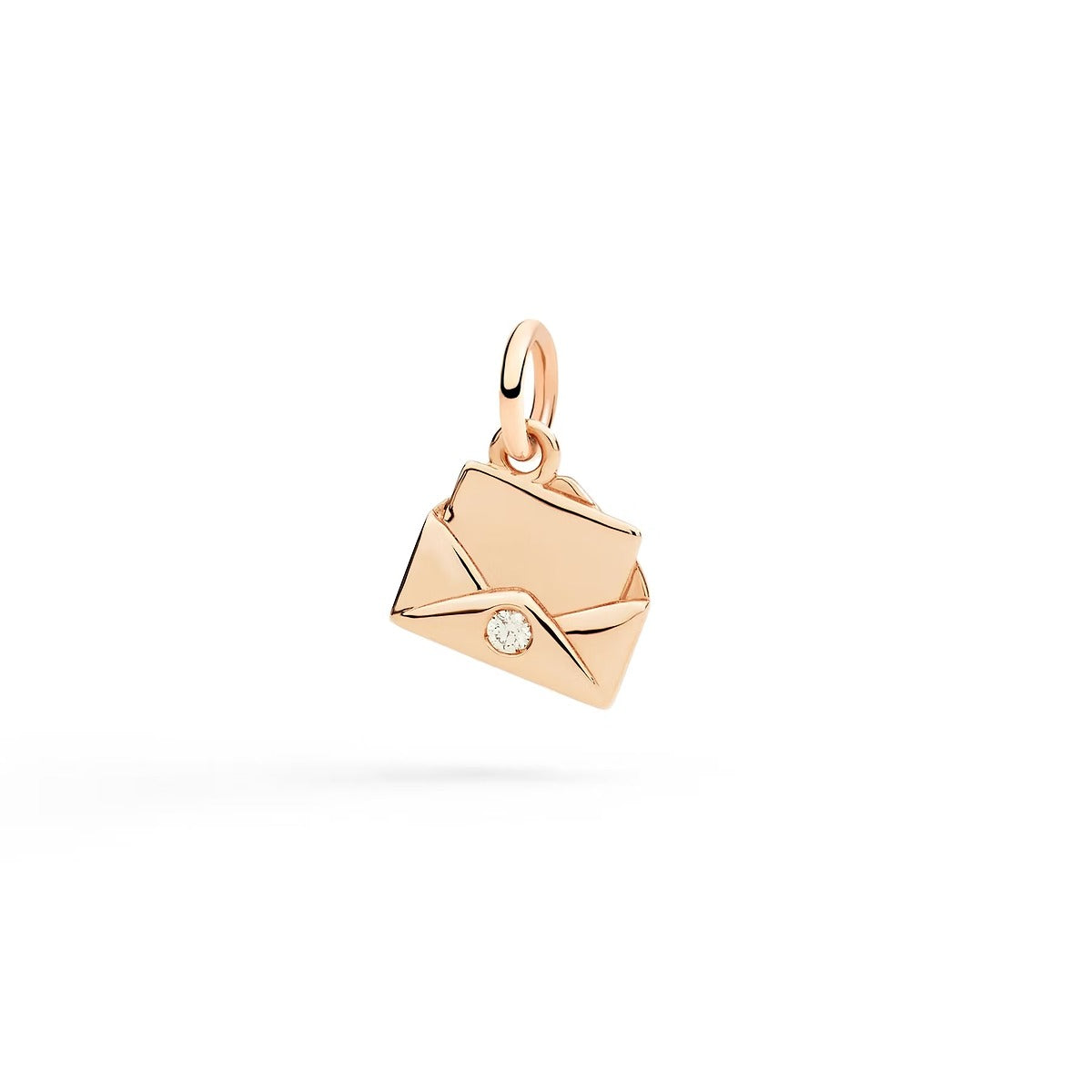 Pendentif Dodo Heart en or rose et émail blanc