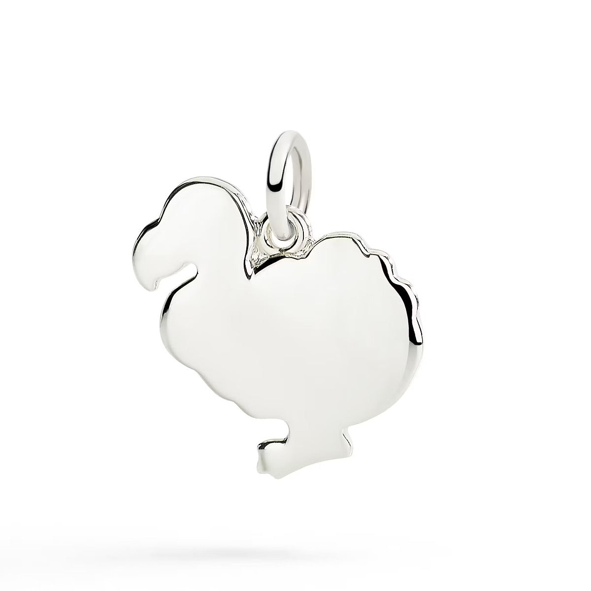 Dodo Heart Pendant in Rose Gold and White Enamel