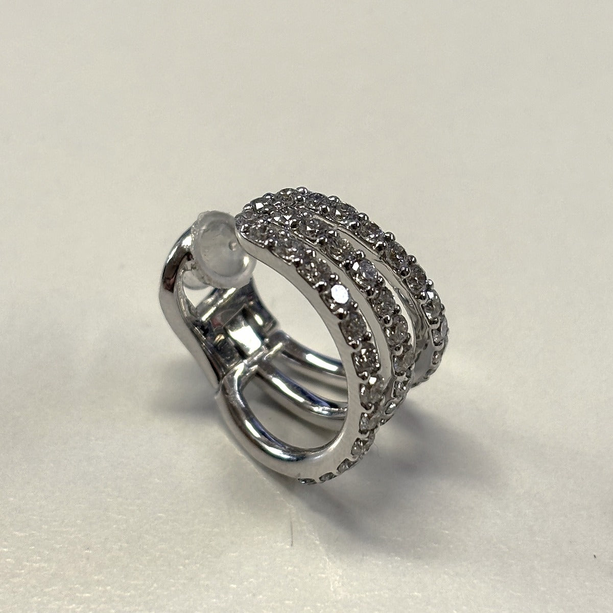 Boucles d'oreilles Like Slim Full Pavè en or rose