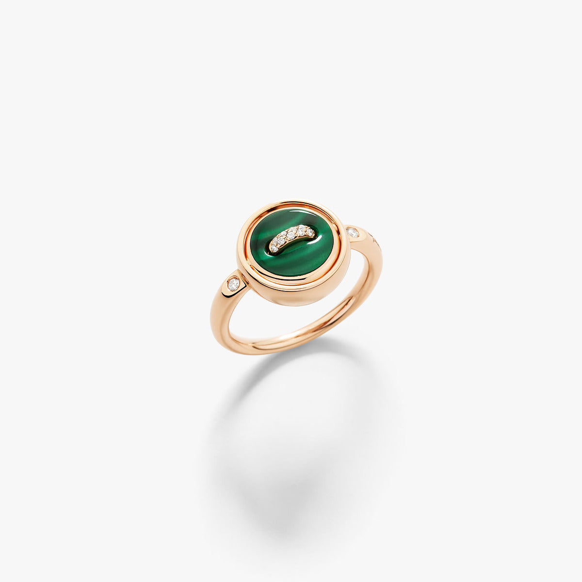 Anello Reversibile Pom Pom Dot Malachite