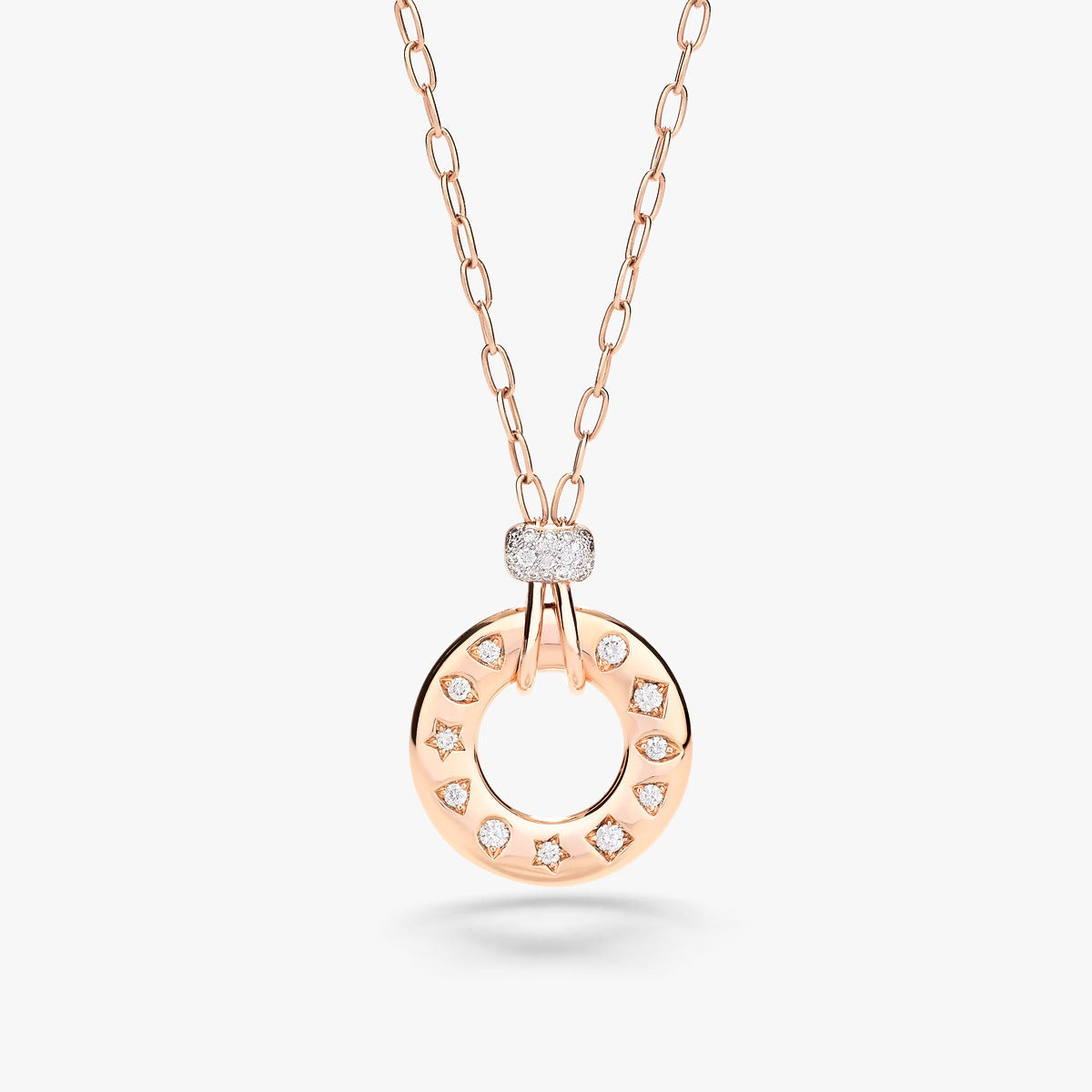 Pom Pom Dot Necklace in White and Grey Mother of Pearl