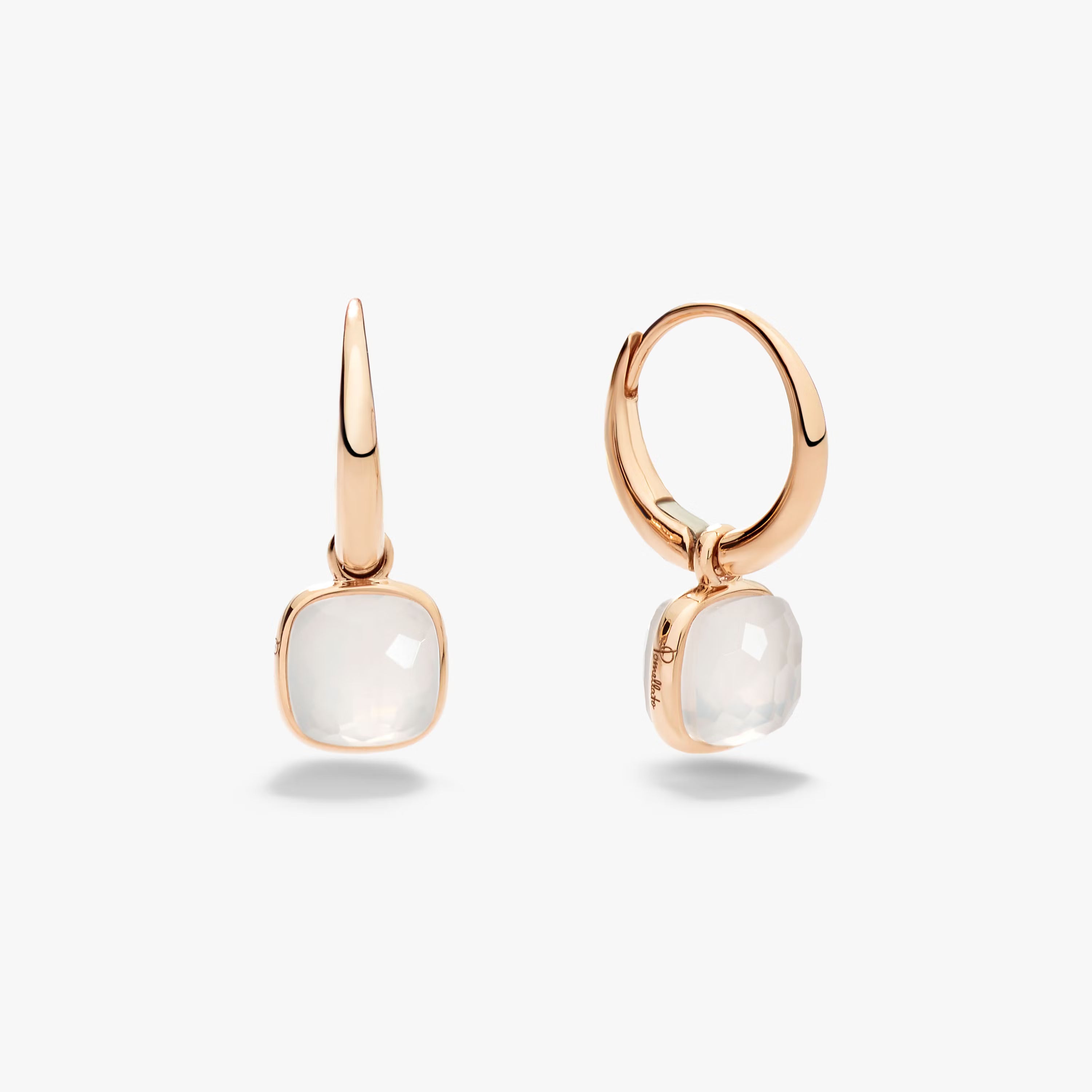 Orecchini Nudo Mini Quarzi Milky