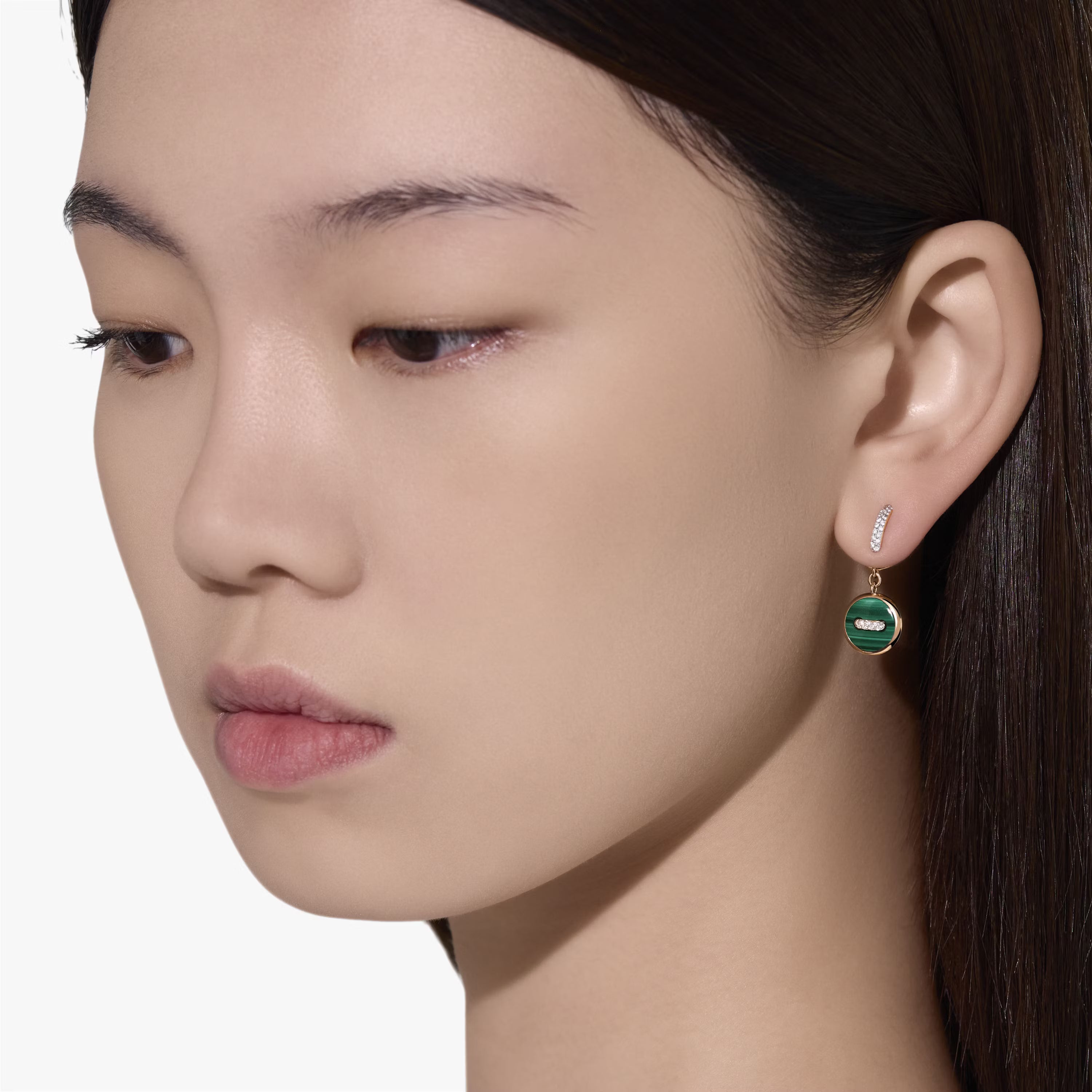 Orecchini Reversibili Pom Pom Dot Malachiti