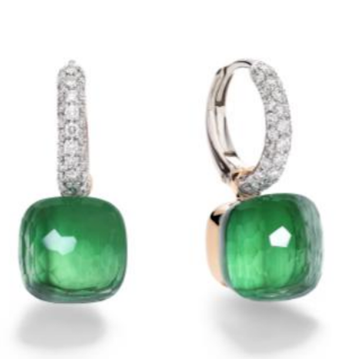 Orecchini Nudo Classic Prasiolite Agata e Diamanti