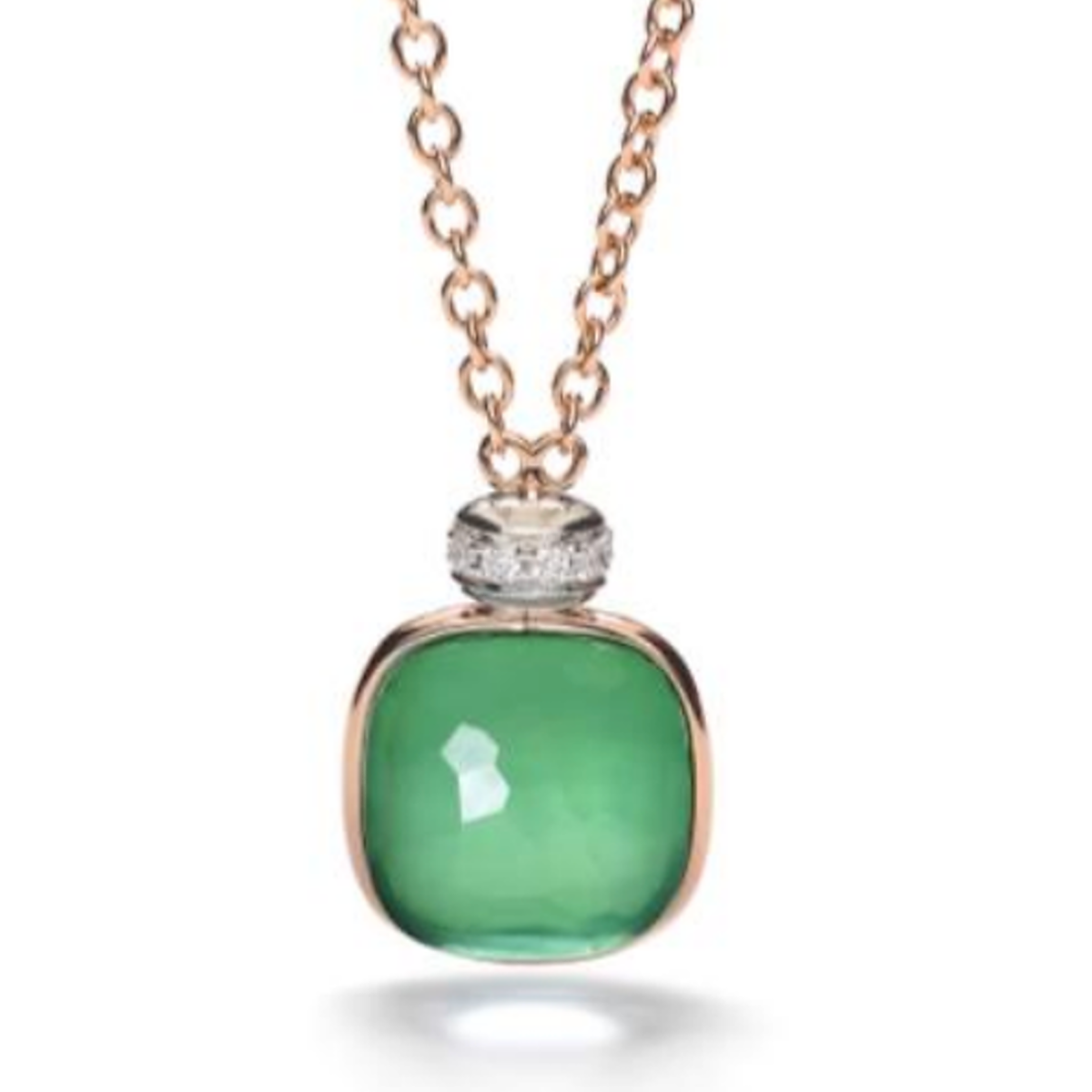 Collana con pendente Nudo Classic Prasiolite e Agata