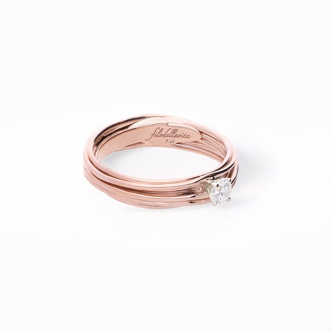 Filodellavita 7-strand Rose Gold Necklace with Diamond