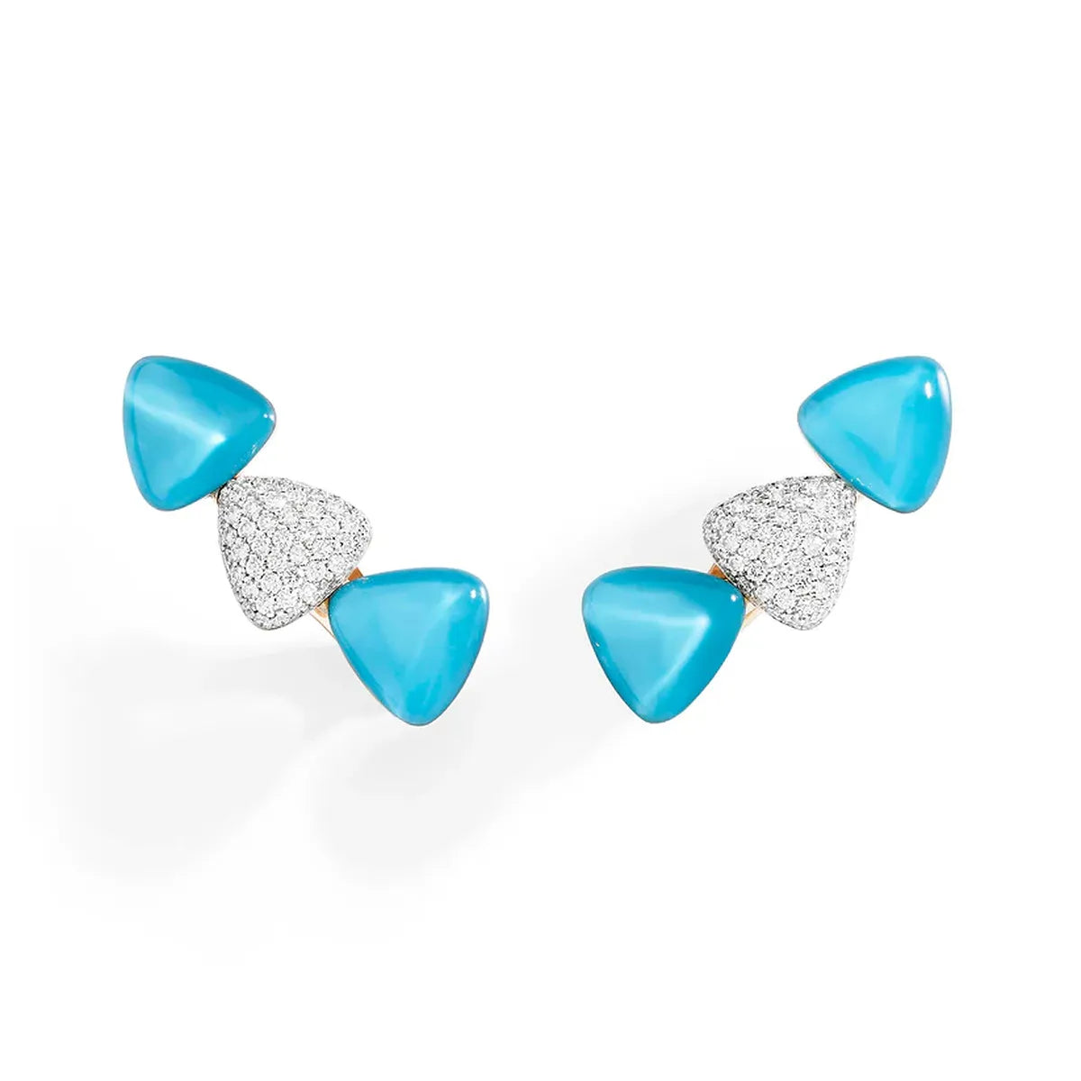 Orecchini Freccia Midi Turchese e Diamanti