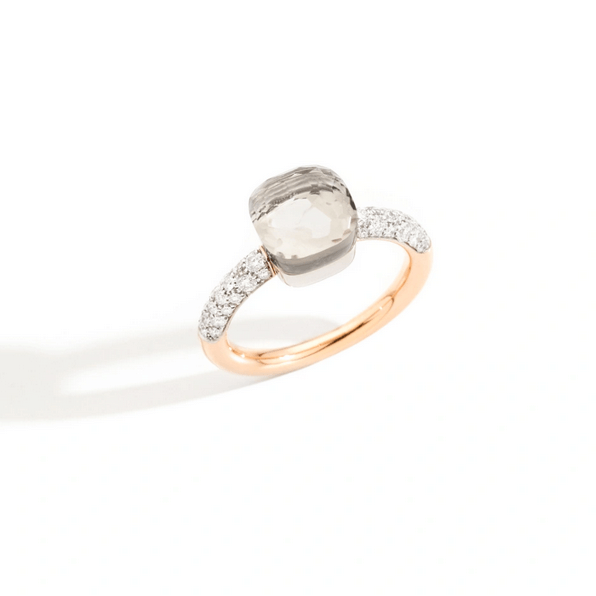 Petit Nude Ring with White Topaz and Diamonds