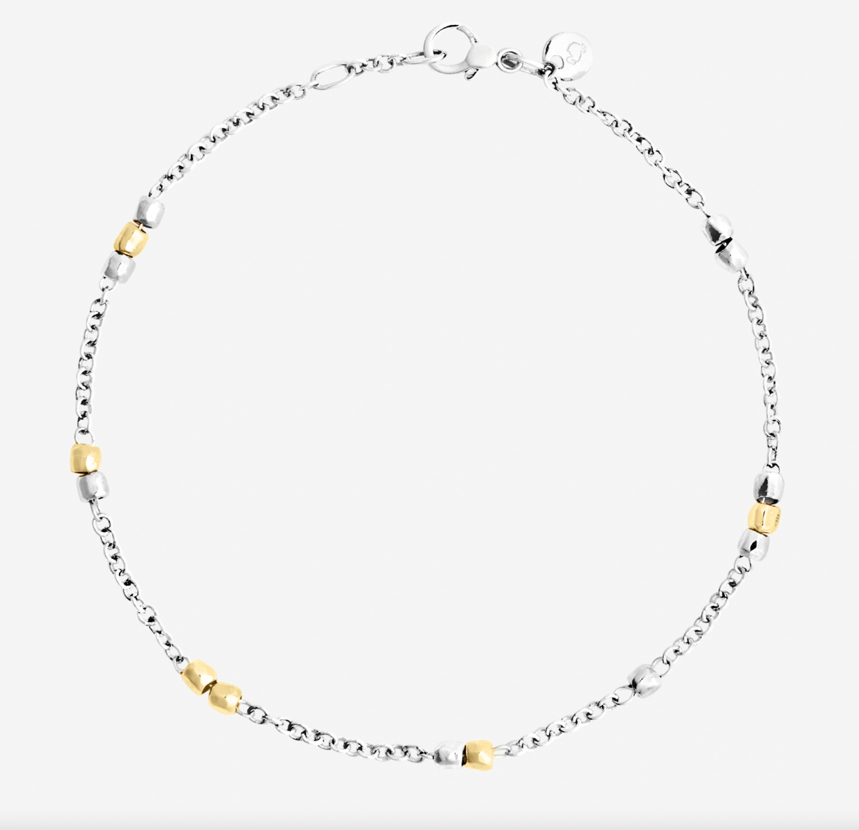 Bracciale Granelli Rosario Argento e Oro Giallo