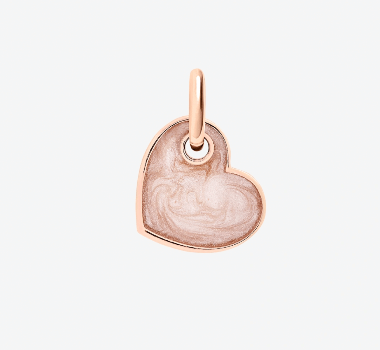 Ciondolo Cuore in Oro Rosa e Smalto Rosa