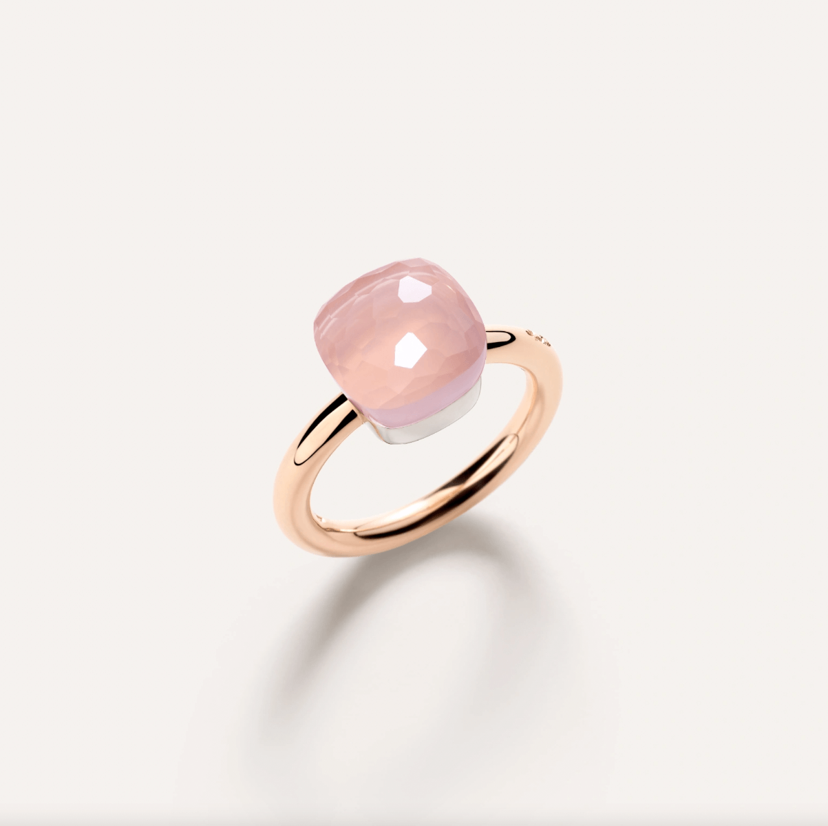 Anello Nudo Classic Quarzo Rosa