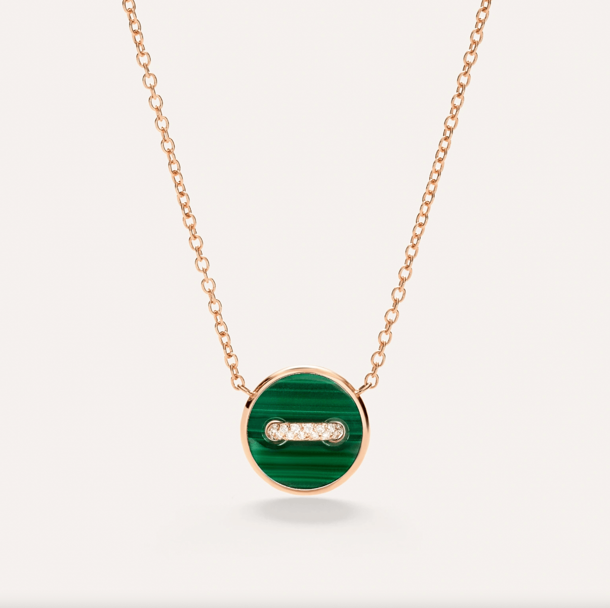 Collana Pom Pom Dot Malachite e Madreperla