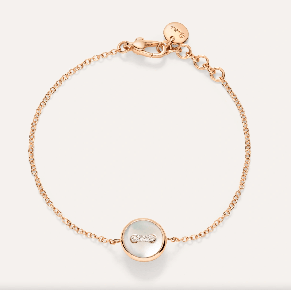 Bracciale Pom Pom Dot Madreperla Bianca e Grigia