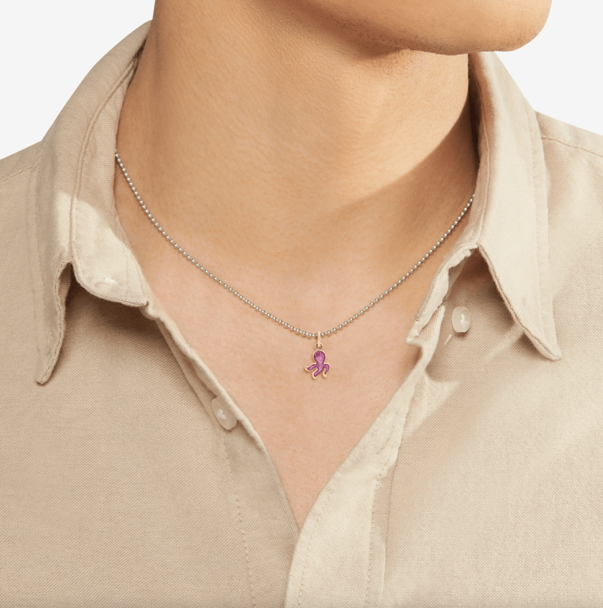 Ciondolo Polpo Smalto Viola Chiaro