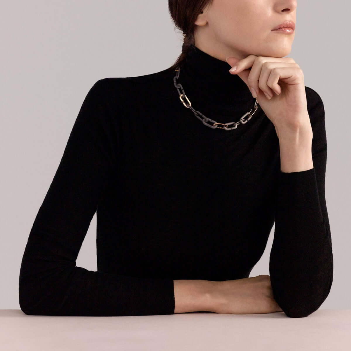 Mon Jeu Rose Gold and Titanium Necklace