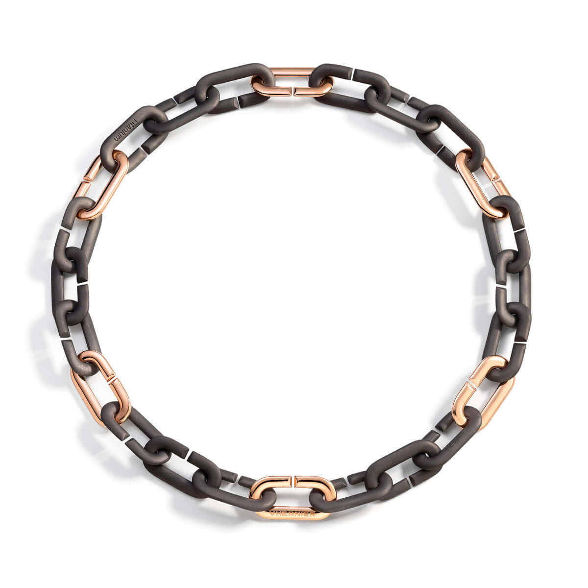 Mon Jeu Rose Gold and Titanium Necklace