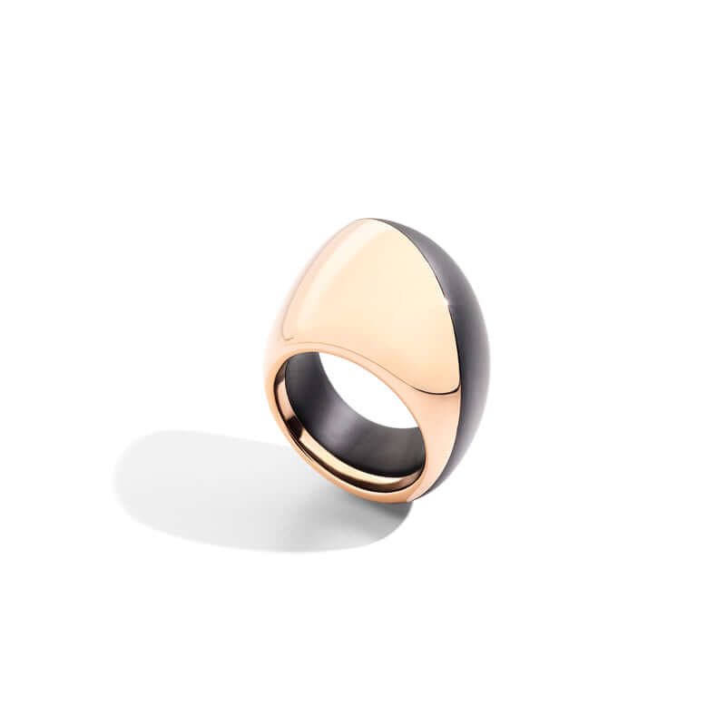 Spinning Top Ring in Rose Gold and Titanium