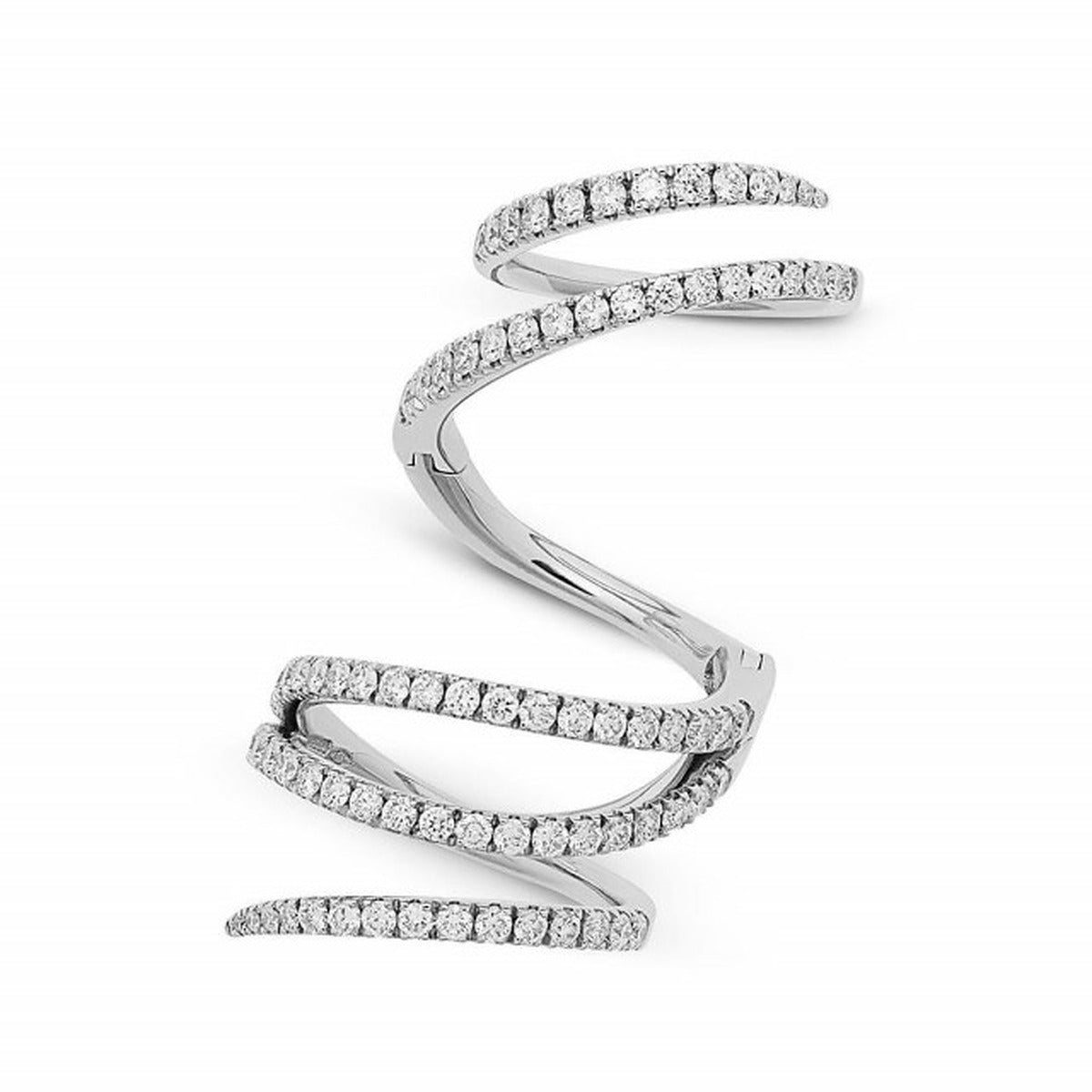 Anello Snodato Vortice Diamanti Bianchi