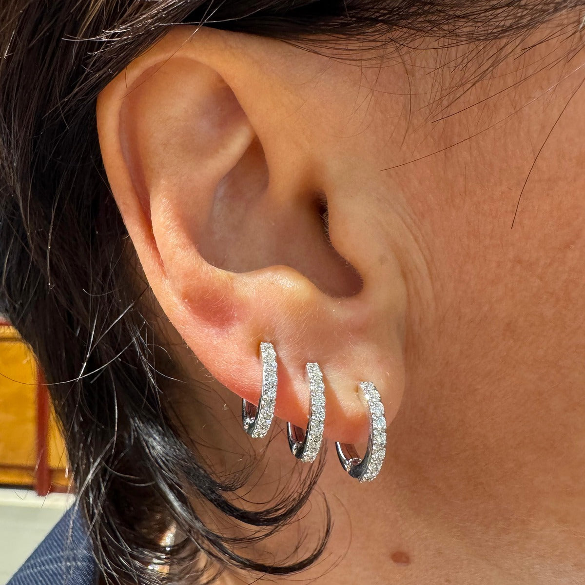 Like Slim Full Pavè Rose Gold Earrings