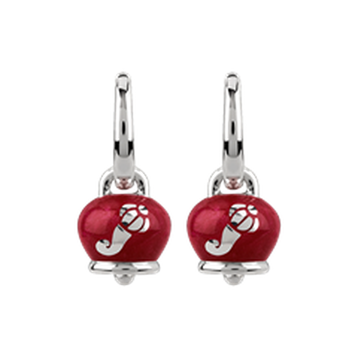 Et Voilà Red Enamel Bell Earrings