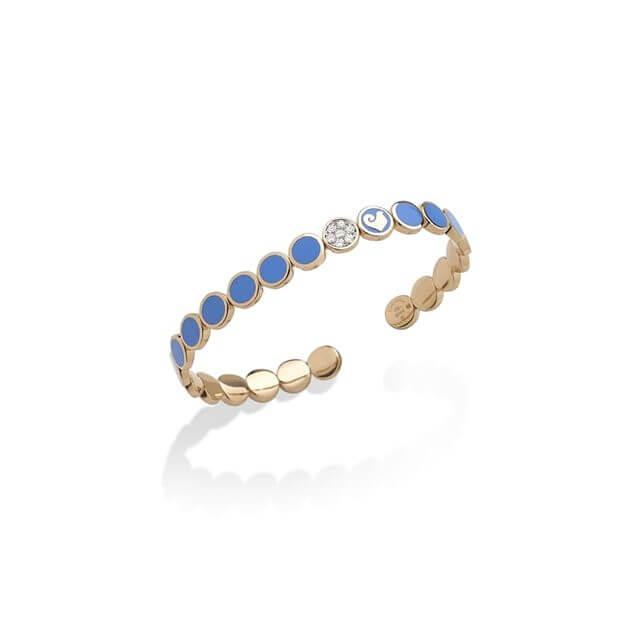 Capri Blue Enamel Sequin Bracelet