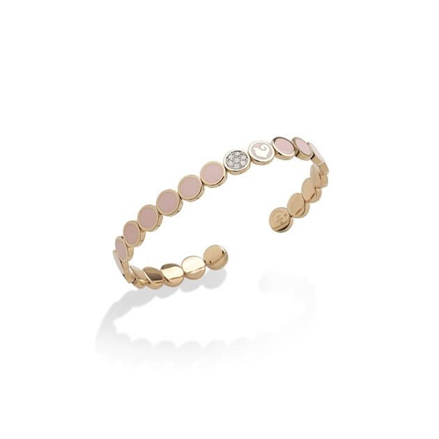 Pink Enamel Sequin Bracelet