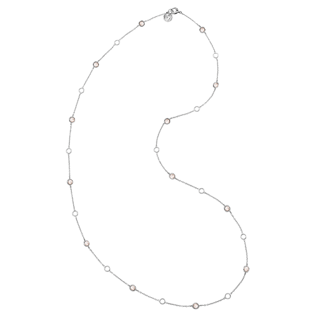 Catena Lunga Oro Bianco e Perle fresh water