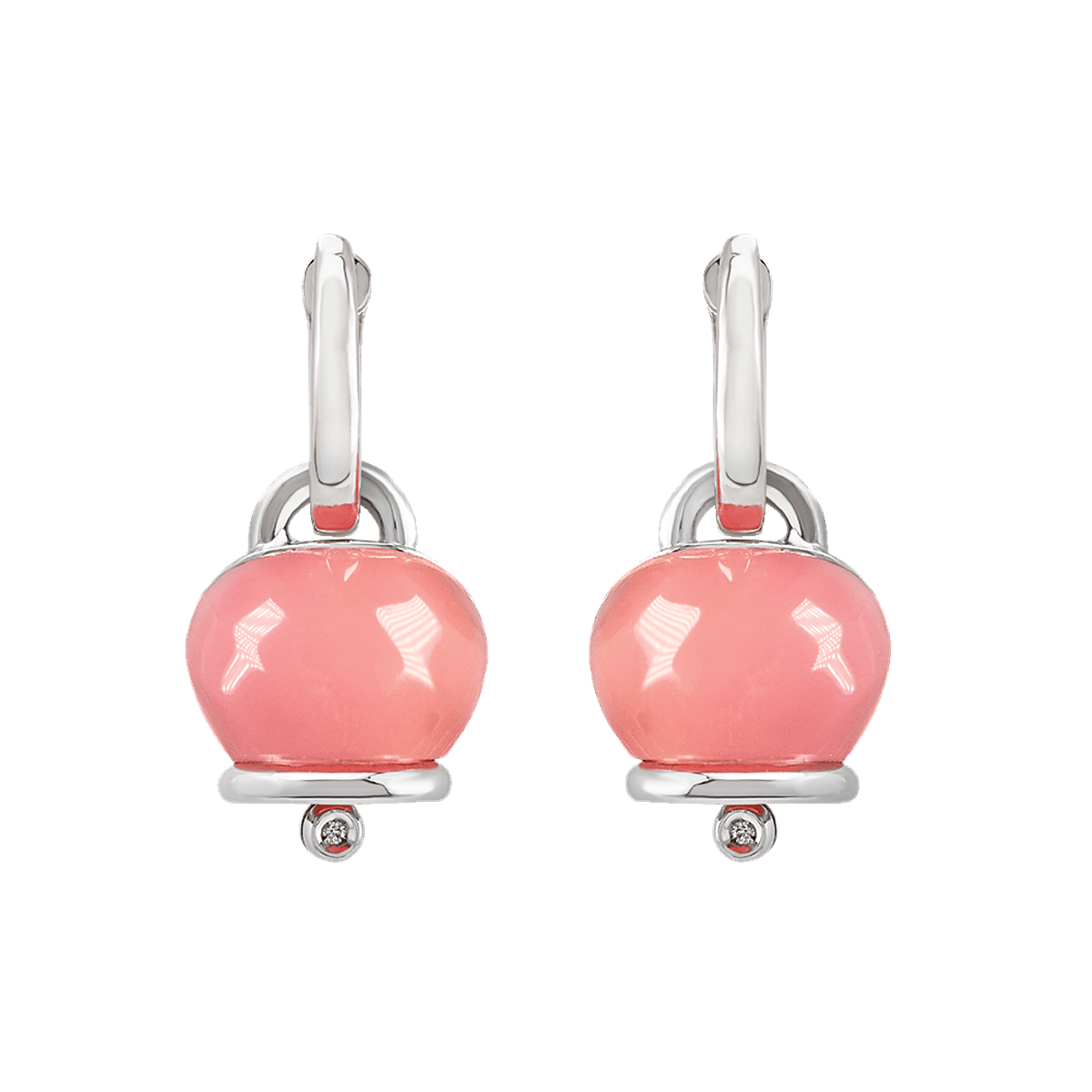 Orecchini Et Voilà Campanella Resina Quarzo Rosa