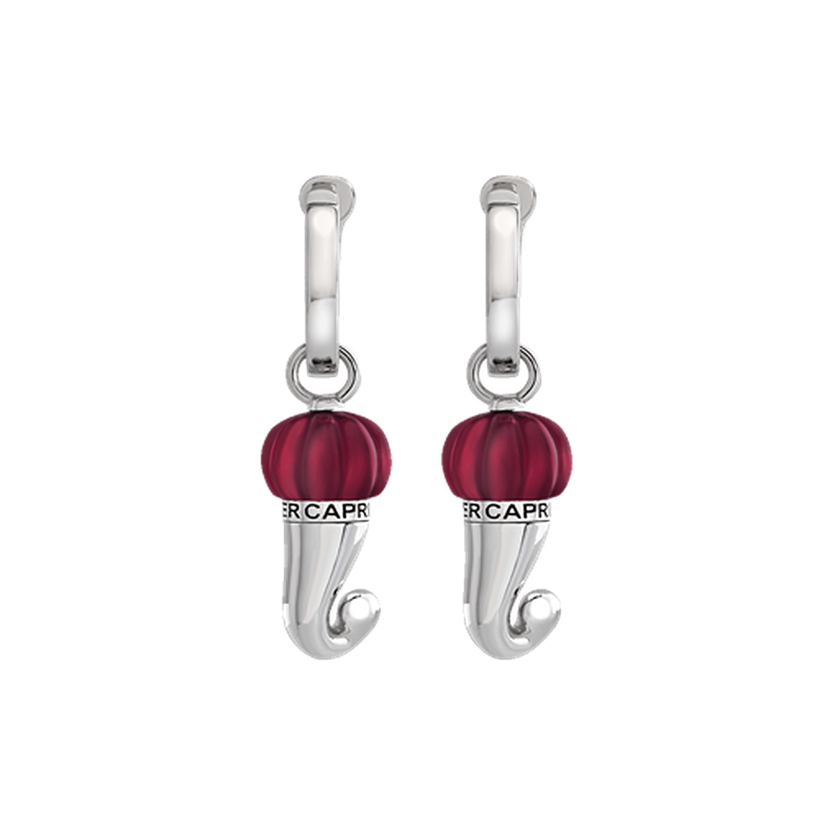 Orecchini Et Voilà Corni argento e borgogna