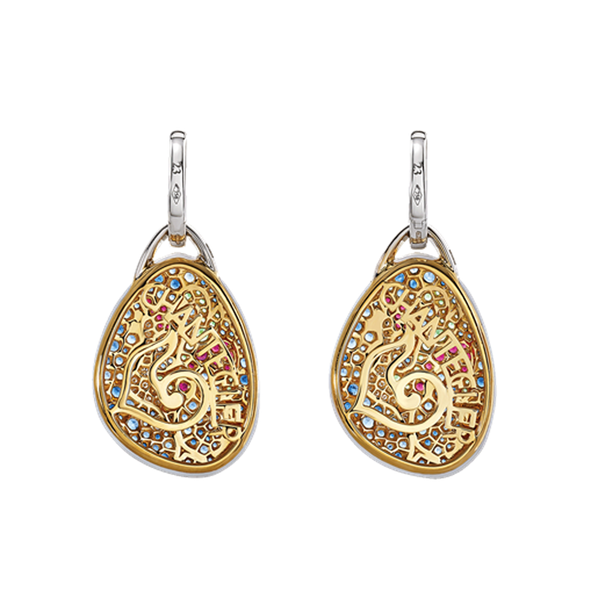 Capri Blue Enamel Sequin Flower Earrings