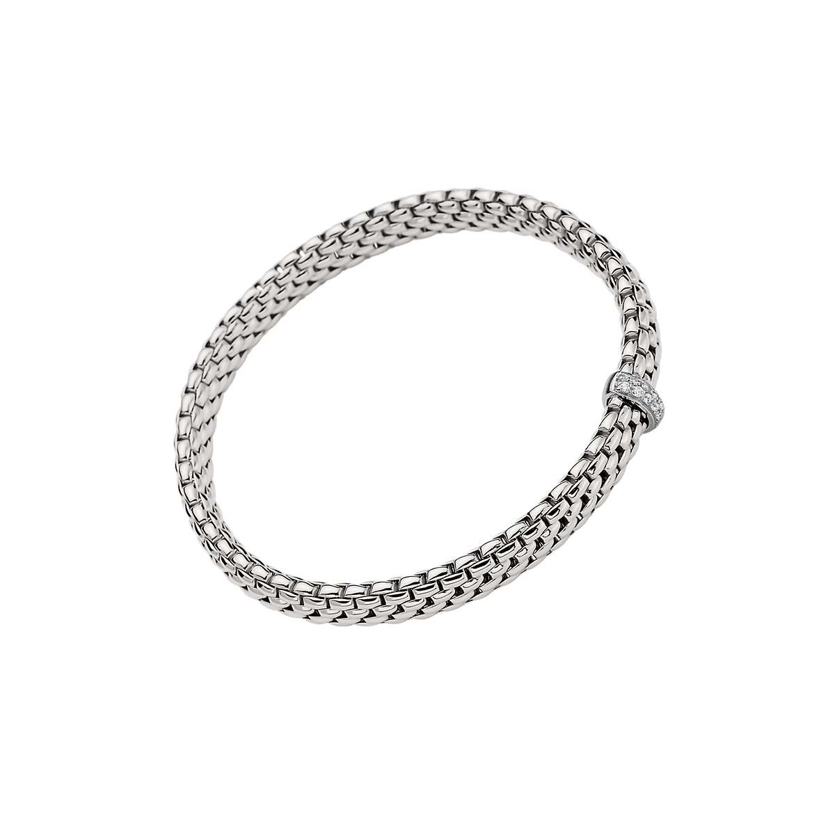 Bracciale Elastico Oro bianco con Diamanti