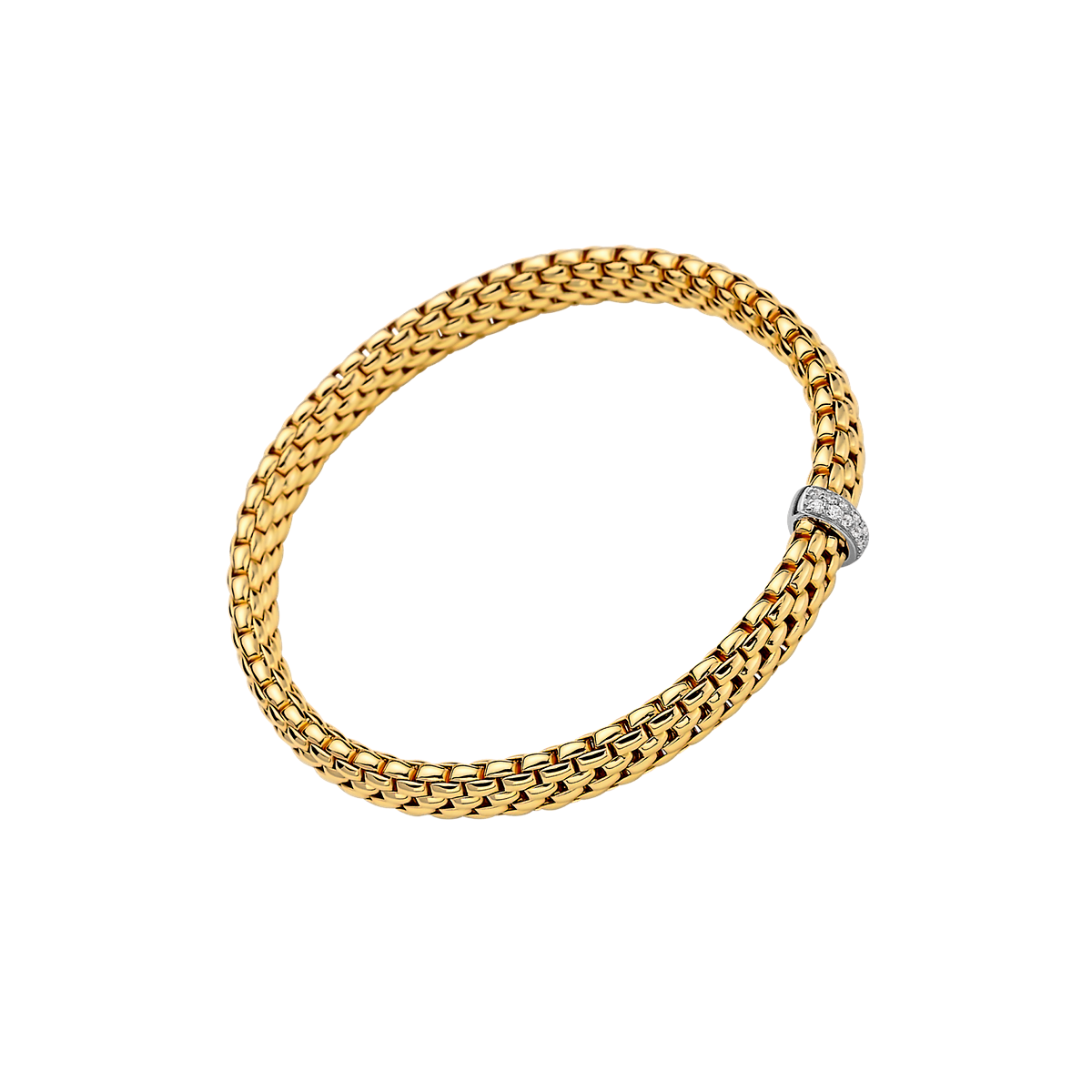 Bracciale Elastico Oro giallo con Diamanti
