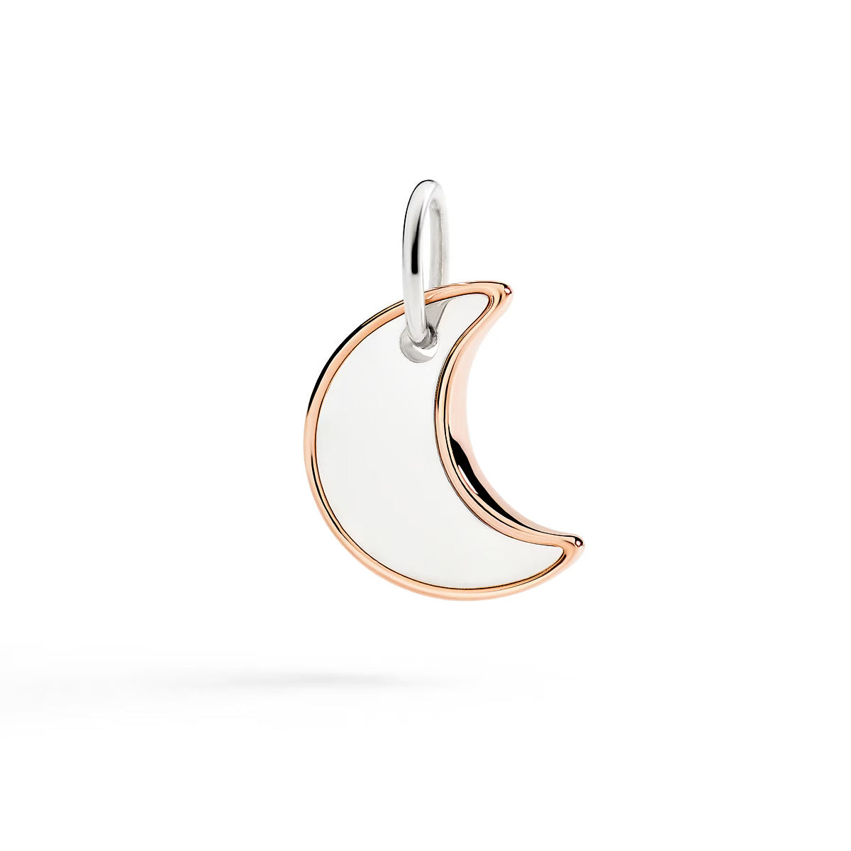 Dodo Heart Pendant in Rose Gold and White Enamel
