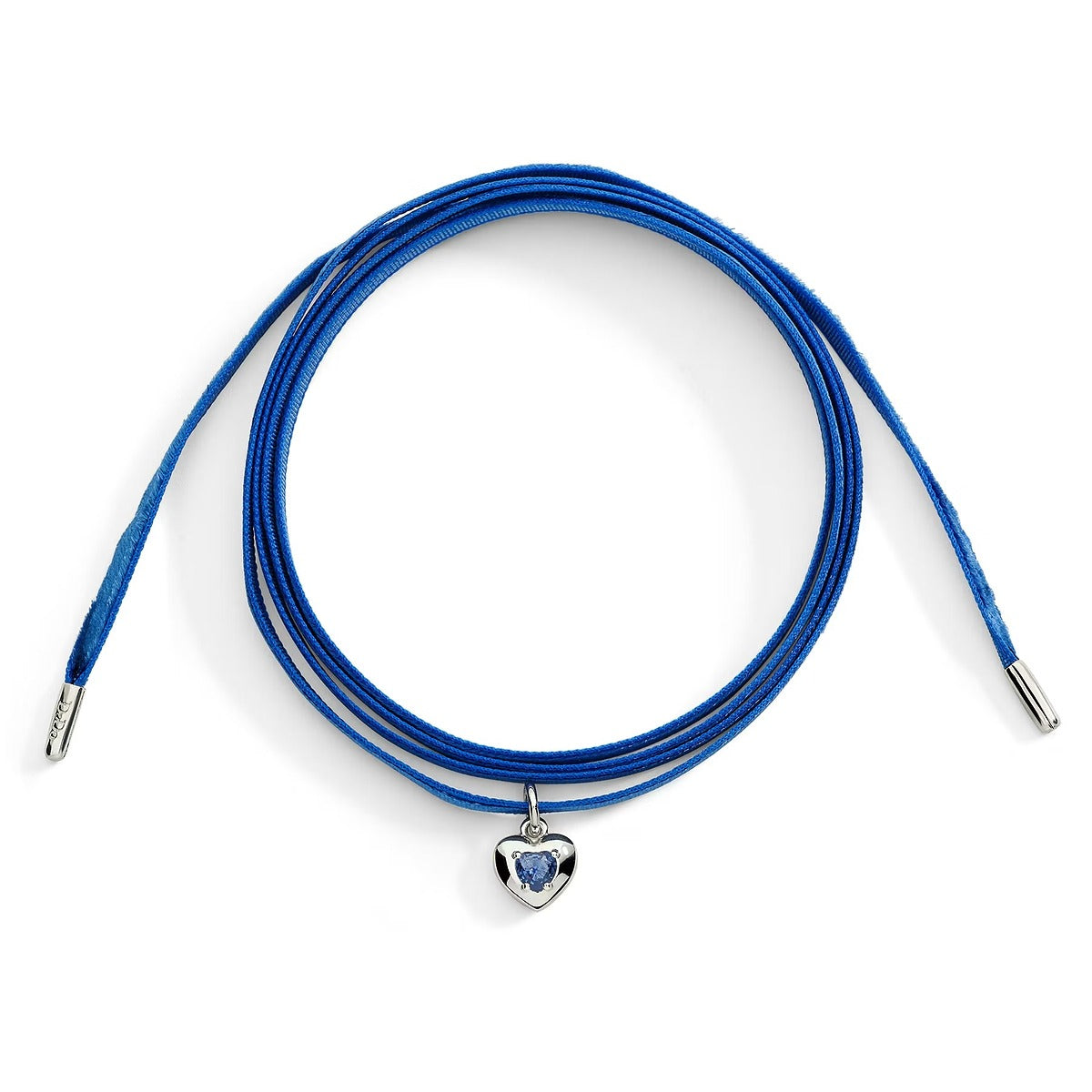 Ciondolo Cuore Argento con Zaffiro