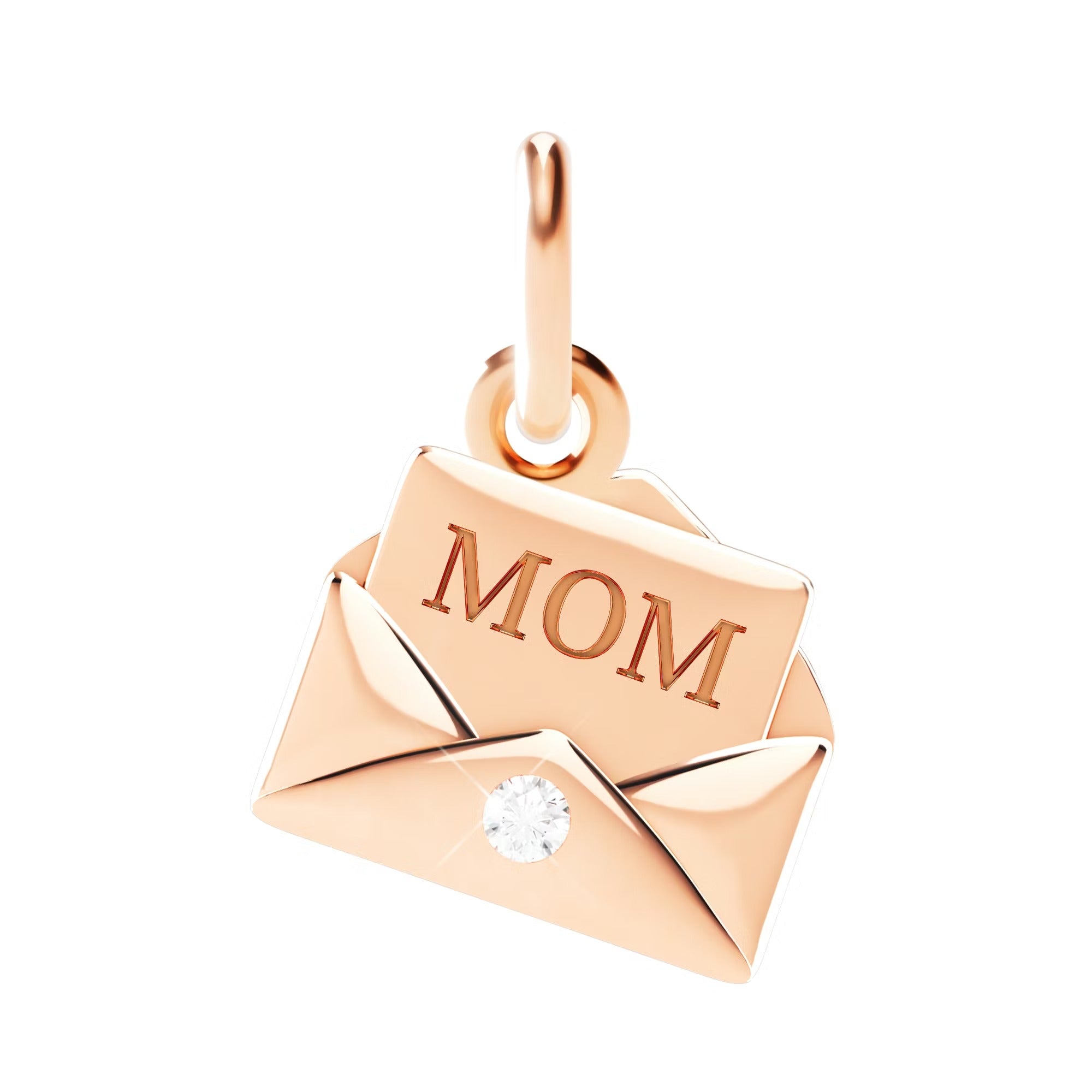 Pendentif Dodo Heart en or rose et émail blanc
