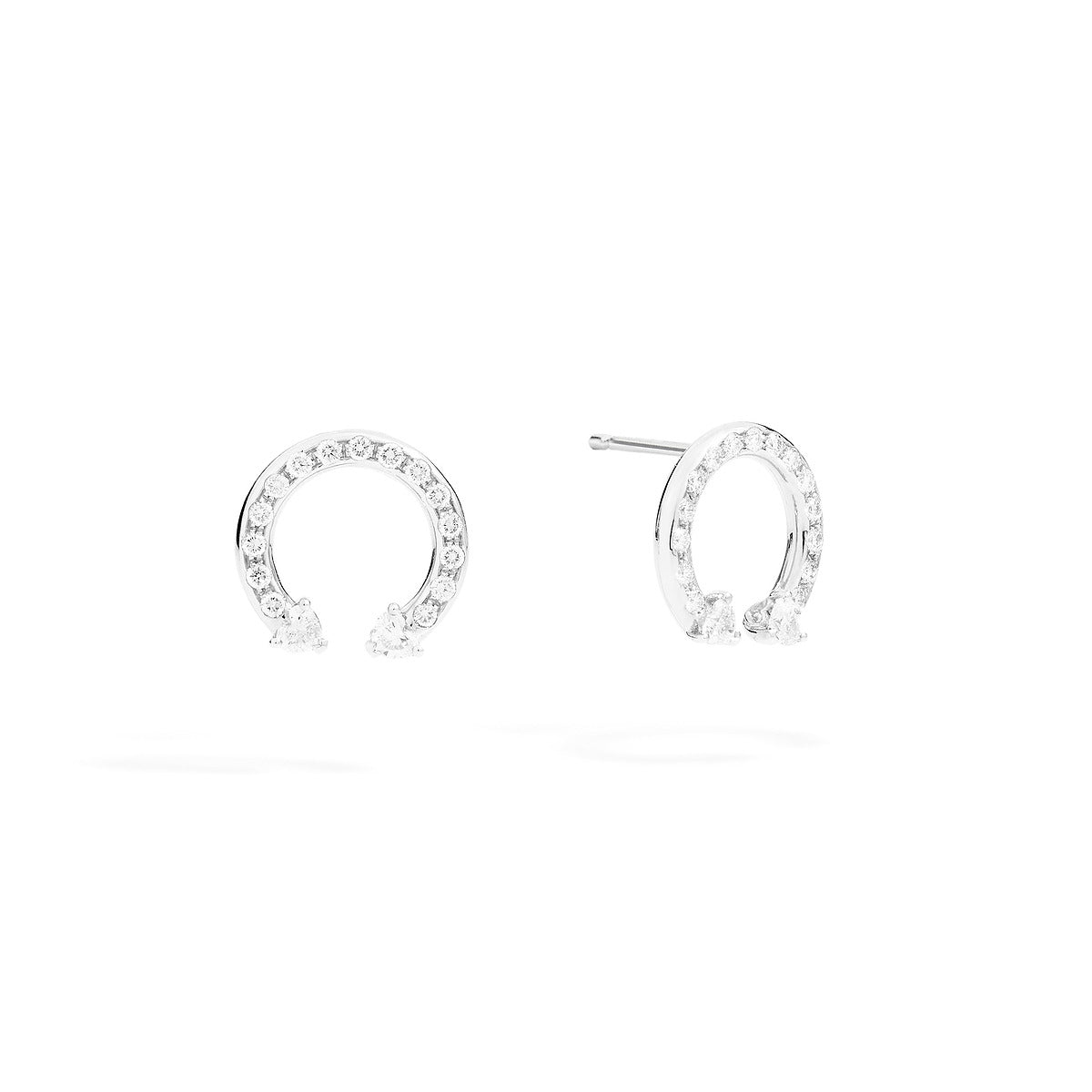 Face Cube Circle Earrings