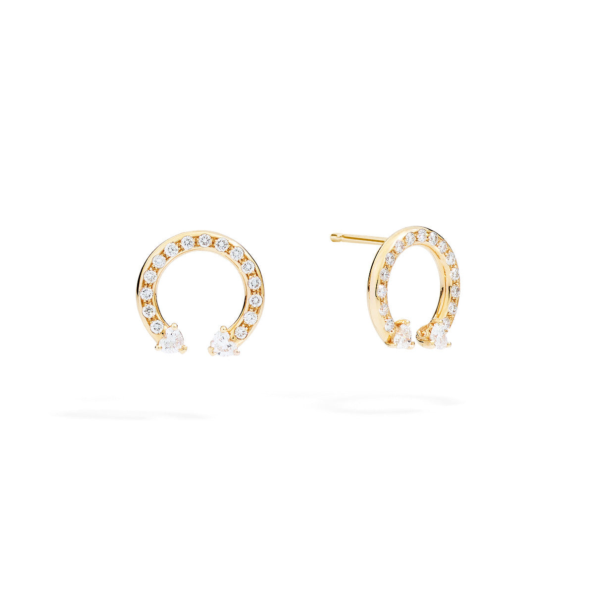 Face Cube Circle Earrings