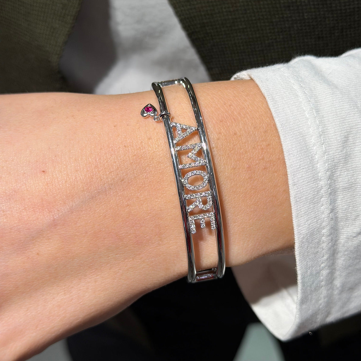 Bracciale Cuff Amore Rubino