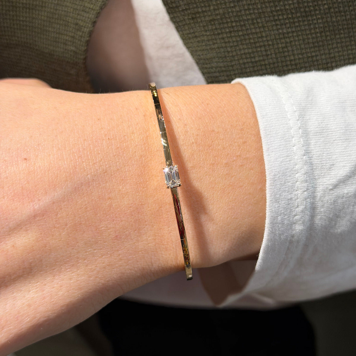 Bracciale Semirigido Diamante taglio Smeraldo